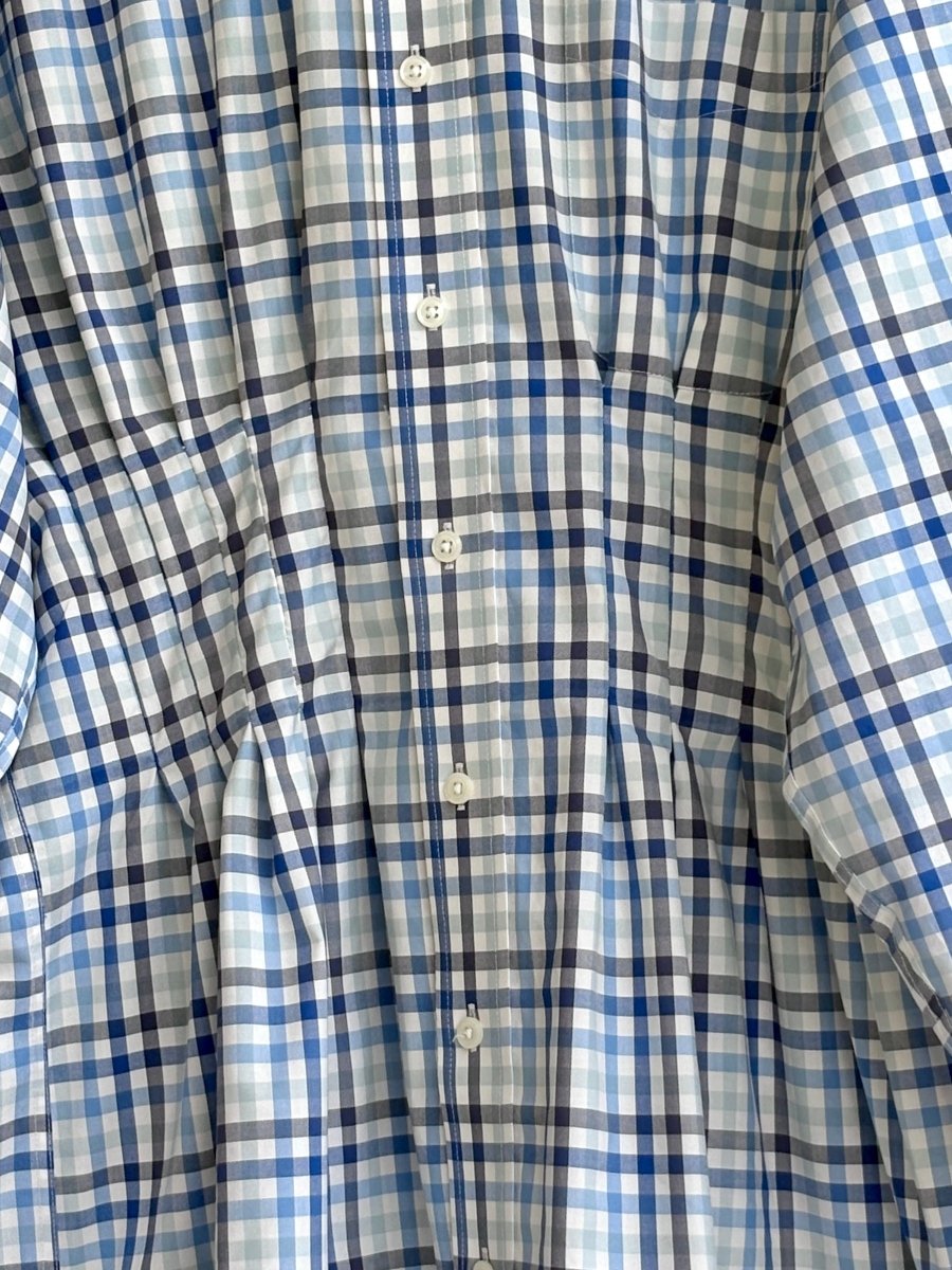 Kevin Dress | Blue & White Checkered Shirt Dress (Reworked) - Made X Hudson