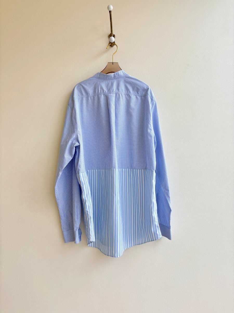 Blue Mini Plaid & Blue and Yellow Stripe Mini Des Dress (Reworked) - Made X Hudson