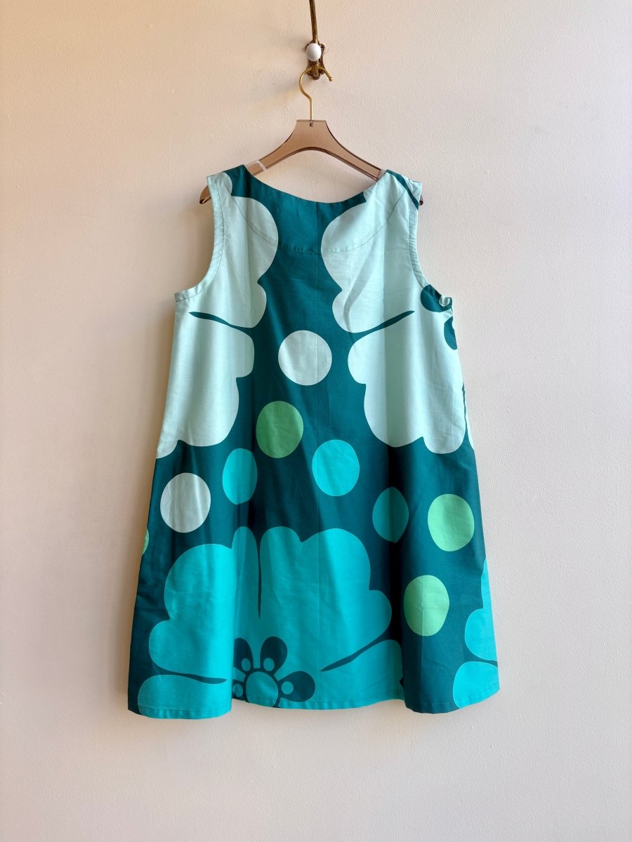 Teal Pareo Print Sleeveless Baby Doll Dress - Made X Hudson