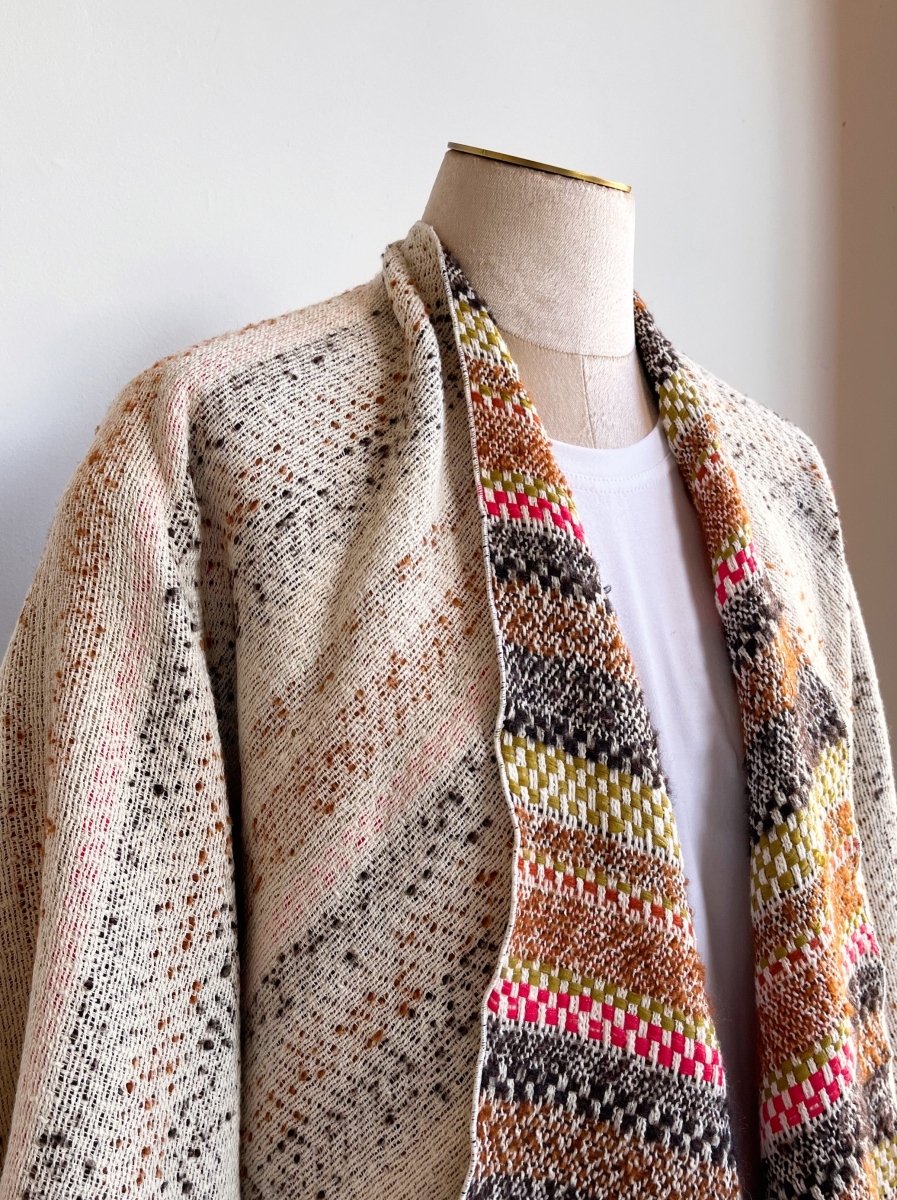 Ochre, Brown, Red, Burnt Orange Stripe Zero - Waste Reversible Cape - Made X Hudson