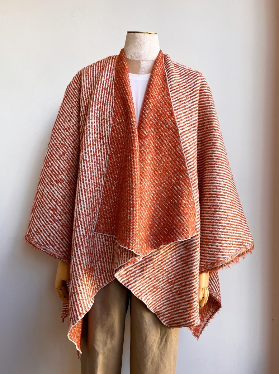 Orange & Cream Zero - Waste Reversible Cape - Made X Hudson