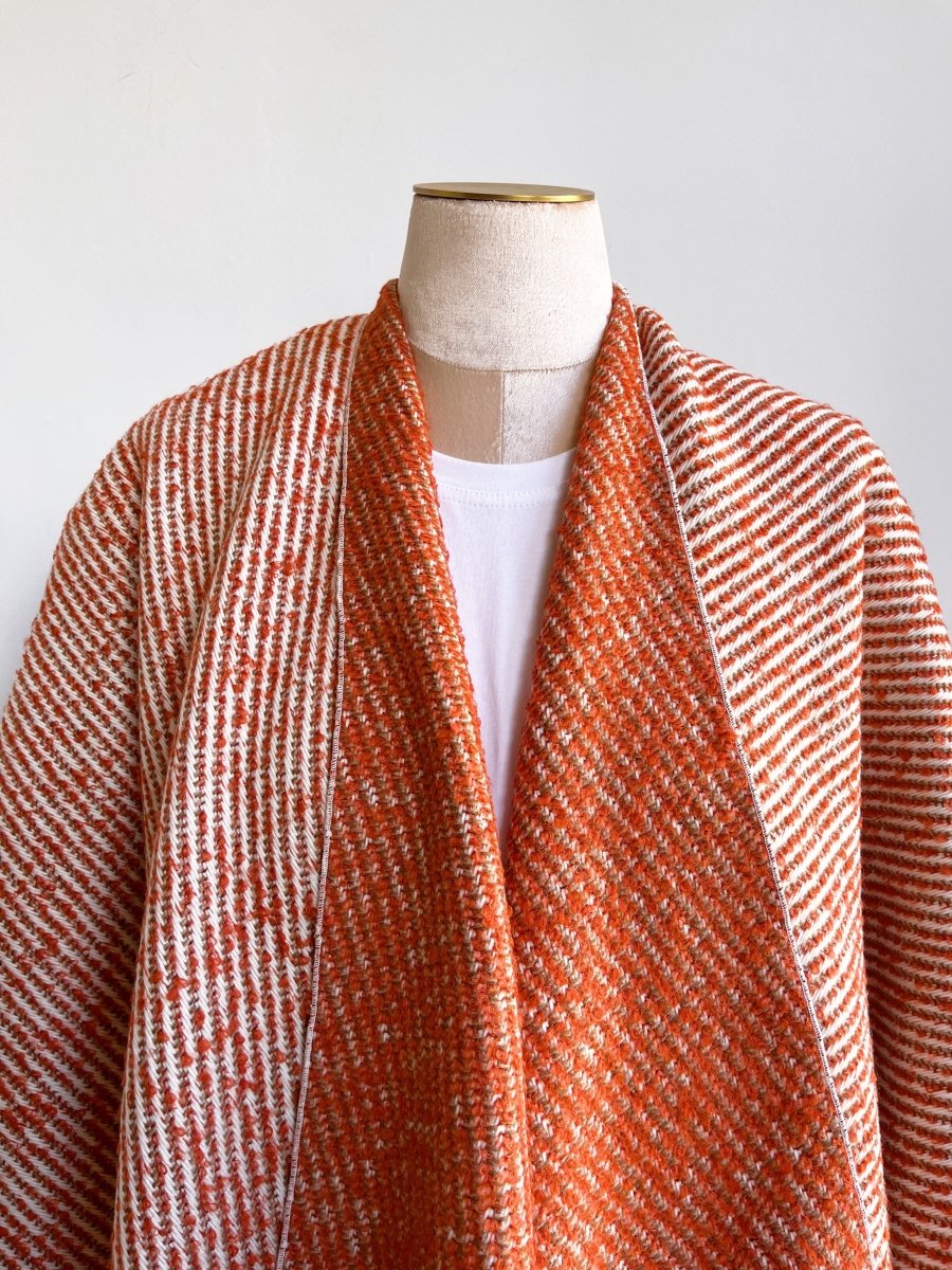 Orange & Cream Zero - Waste Reversible Cape - Made X Hudson