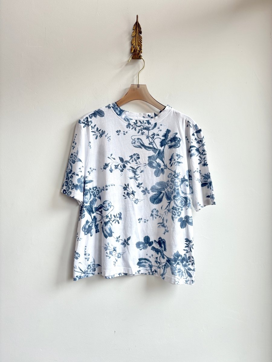 Erdem | Slate Blue Floral Print T Shirt (Vintage) - Made X Hudson