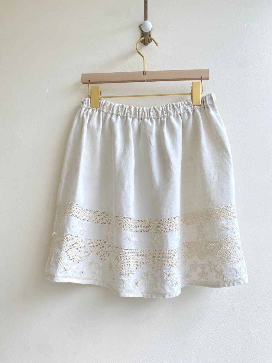 Heirloom Linen Crochet Midi Skirt - Made X Hudson