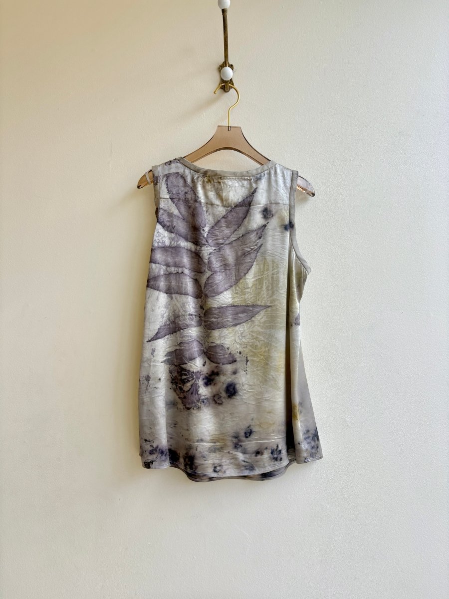 Silver Botanically Printed Tank Top (Reworked) - Made X Hudson