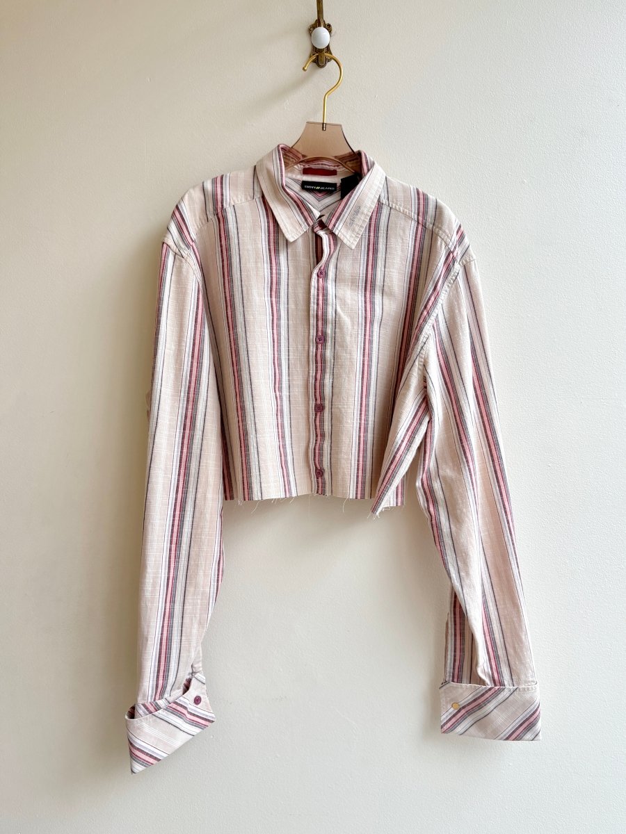 Tan and Pink Annette Crop Top (Reworked) - Made X Hudson