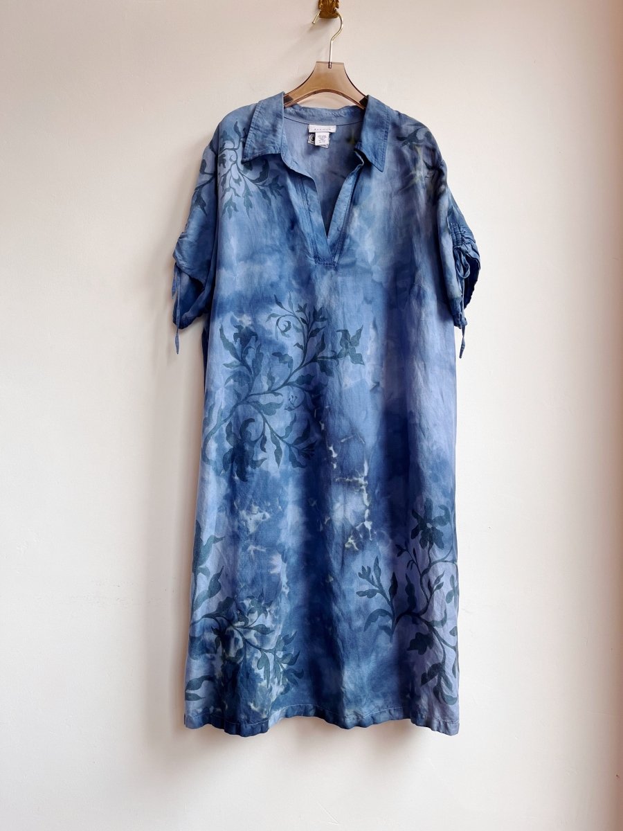 Hand Painted Indigo Tile Tunic (Reworked) - Made X Hudson