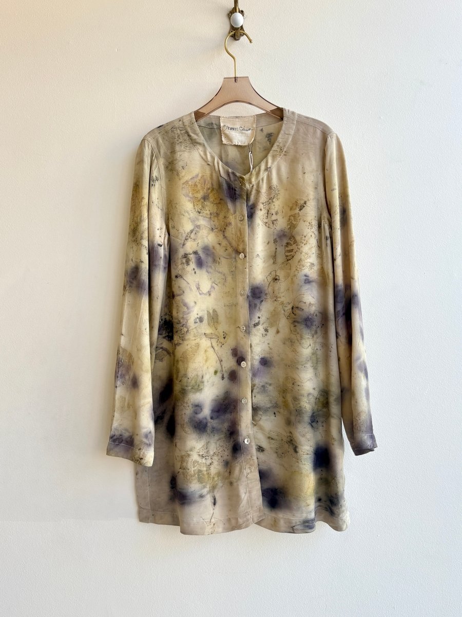Cream Eco Printed & Hand Drawn Tunic Shirt (Reworked) - Made X Hudson