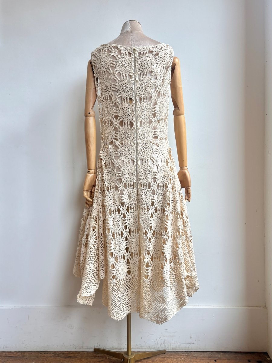 Zero-Waste Dress in Antique White Crochet Lace - Made X Hudson