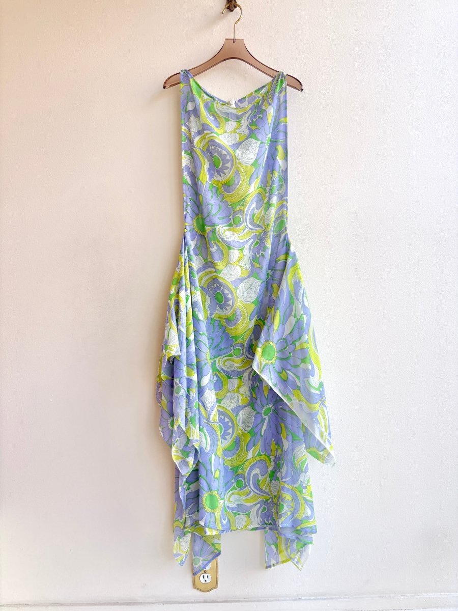 Zero - Waste Dress in Lavender and Citron Flower Sketch - Made X Hudson