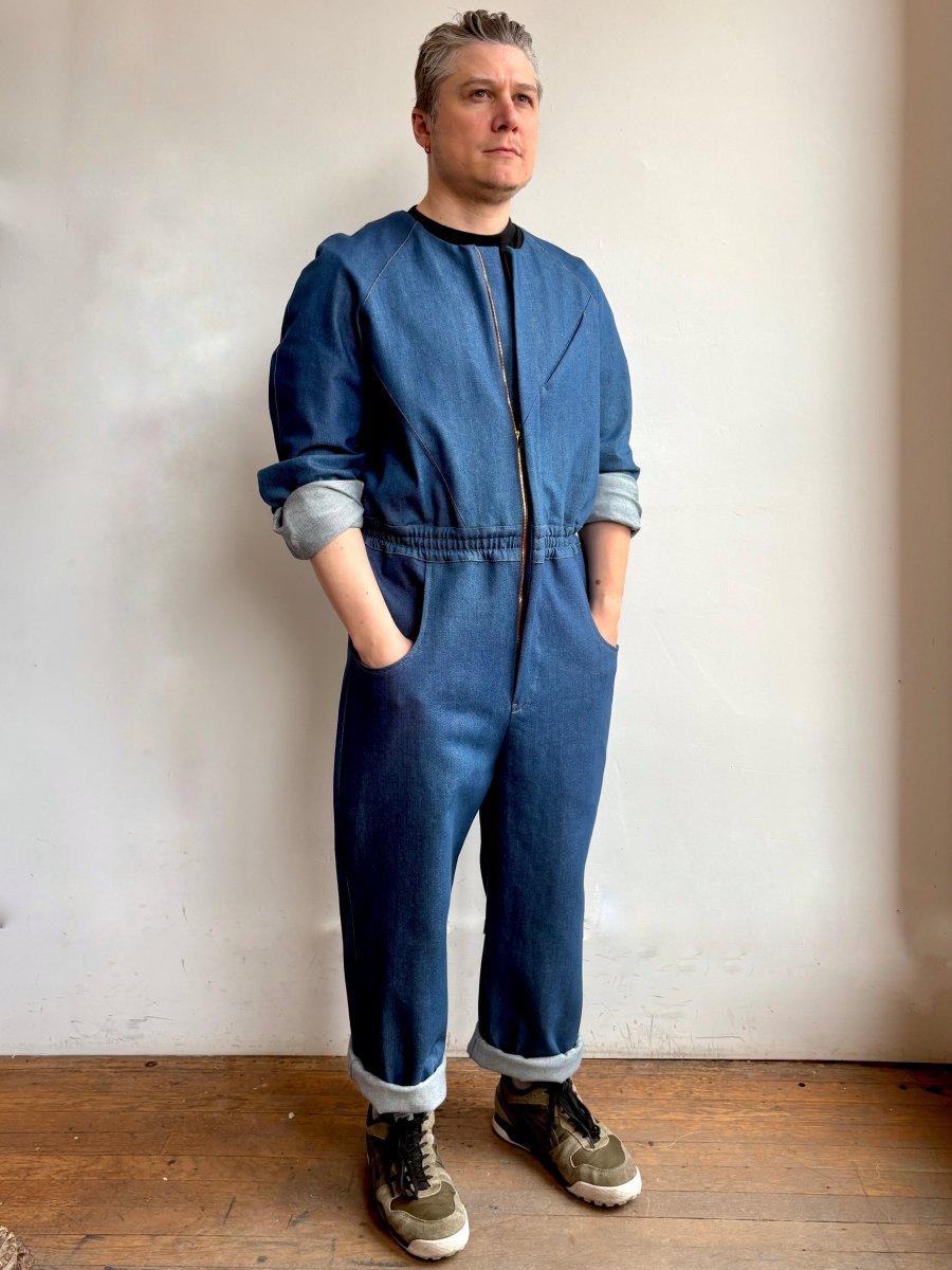 Denim and Gold Stitching Jumpsuit - Made X Hudson