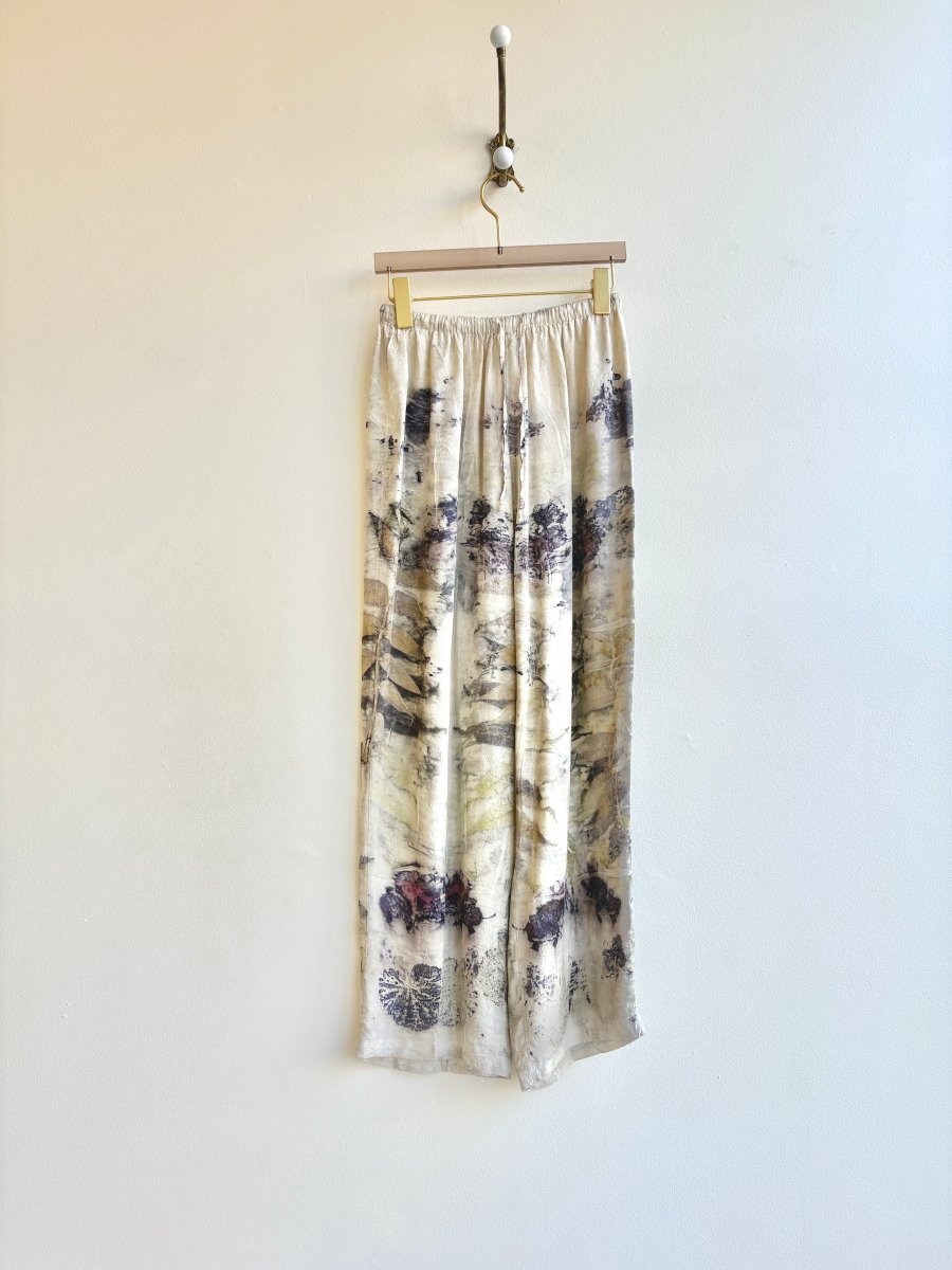 Olive & Purple Eco Printed Silk Pants (Reworked) - Made X Hudson