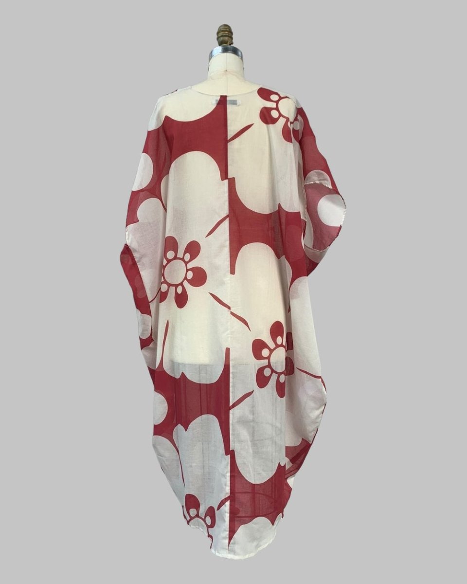 Jumbo Burgundy Floral Print Kaftan - Made X Hudson