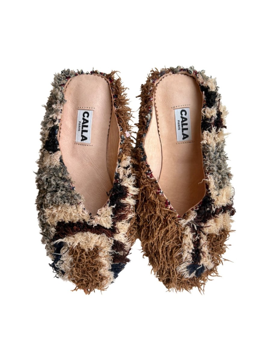 Aili Babouche “Kirpi” Mules In Colors Brown, Grey, Cream, & Black (Size 38) - Made X Hudson