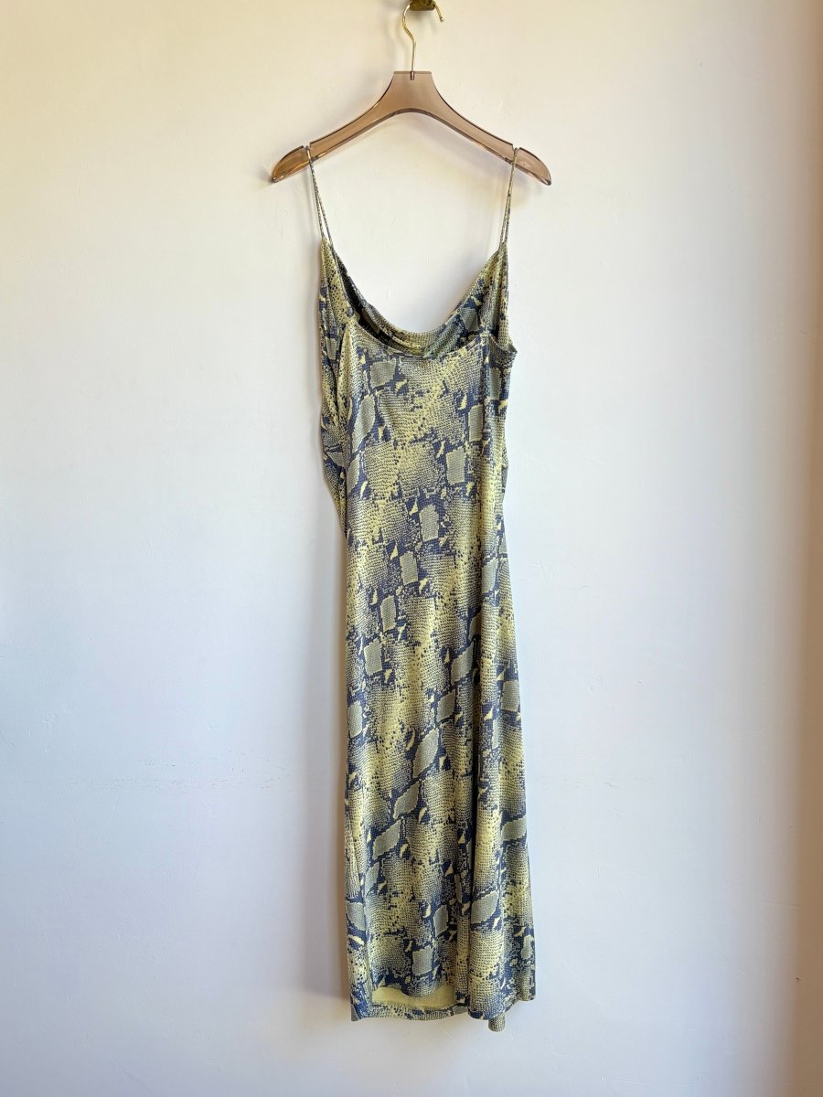 Diane von Furstenberg | Navy & Lime Snakeskin Print Bodycon Dress (Vintage) - Made X Hudson