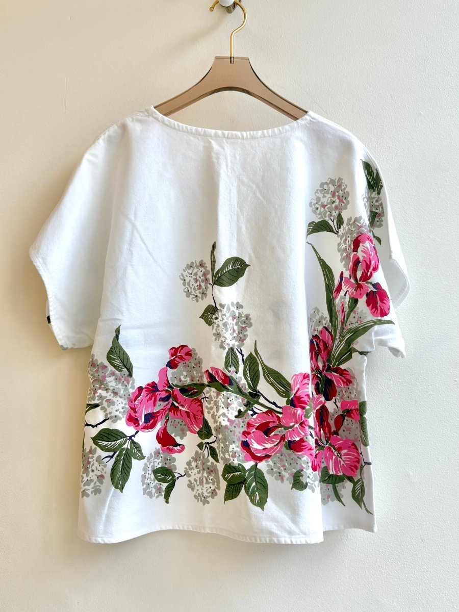 Pink Iris and Grey Hydrangea Print | Picnic Top - Made X Hudson