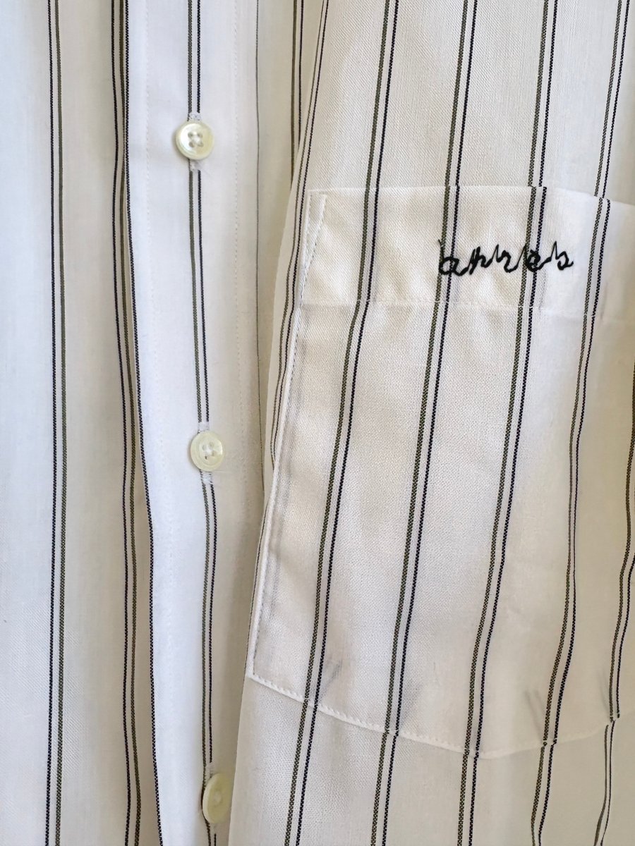 Annette Crop White Top w/ Black Pinstripe (Reworked) - Made X Hudson
