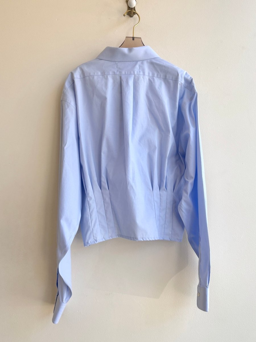 The Kevin Top | Solid Sky Blue w/ Gathered Waist (Reworked) - Made X Hudson