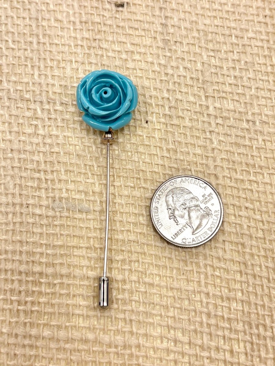 Turquoise Rose Pins (Vintage) - Made X Hudson