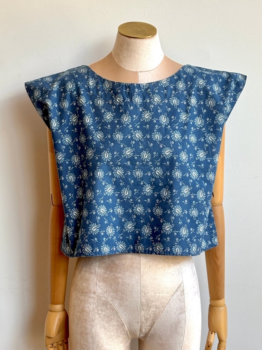 Calico Blue Floral Print Box Top - Made X Hudson