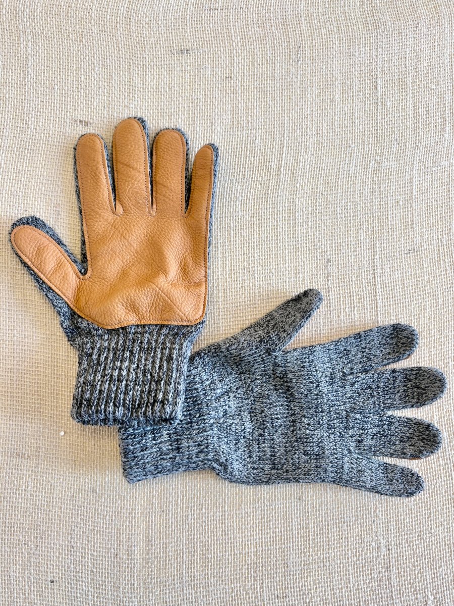 Wool Gloves w/ Leather Palms | Men’s One Size (Multiple Colors) - Made X Hudson