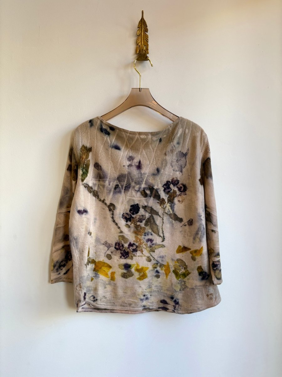 Pale Pink Cashmere Eco Printed Sweater (Reworked) - Made X Hudson