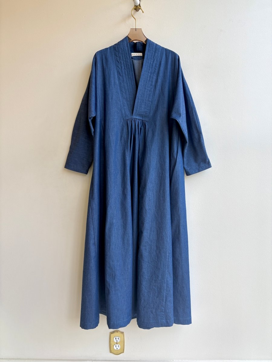 Light Weight Denim Blue Zero Waste Caftan Dress - Made X Hudson