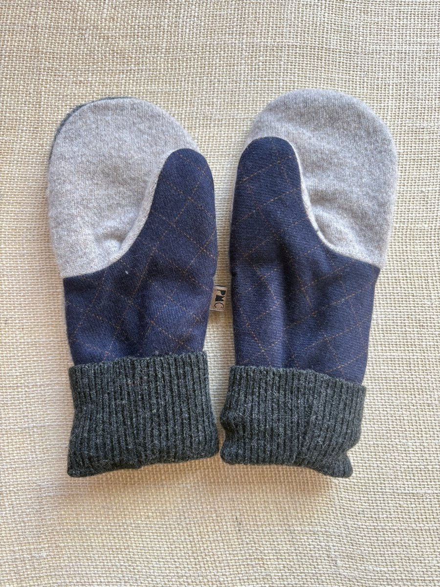 Grey, Charcoal, Navy Men’s Wool Mittens - Made X Hudson