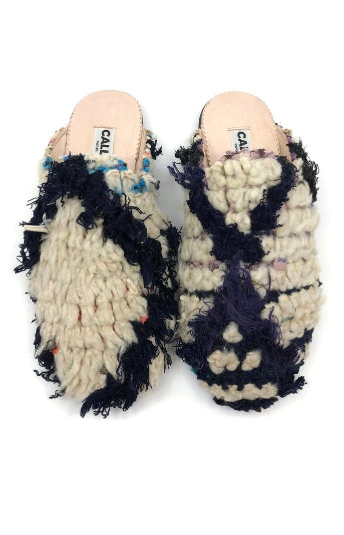 Niki Babouche “Artist XI” Flats In Colors Black, Cream, & Purple (Size 42) - Made X Hudson