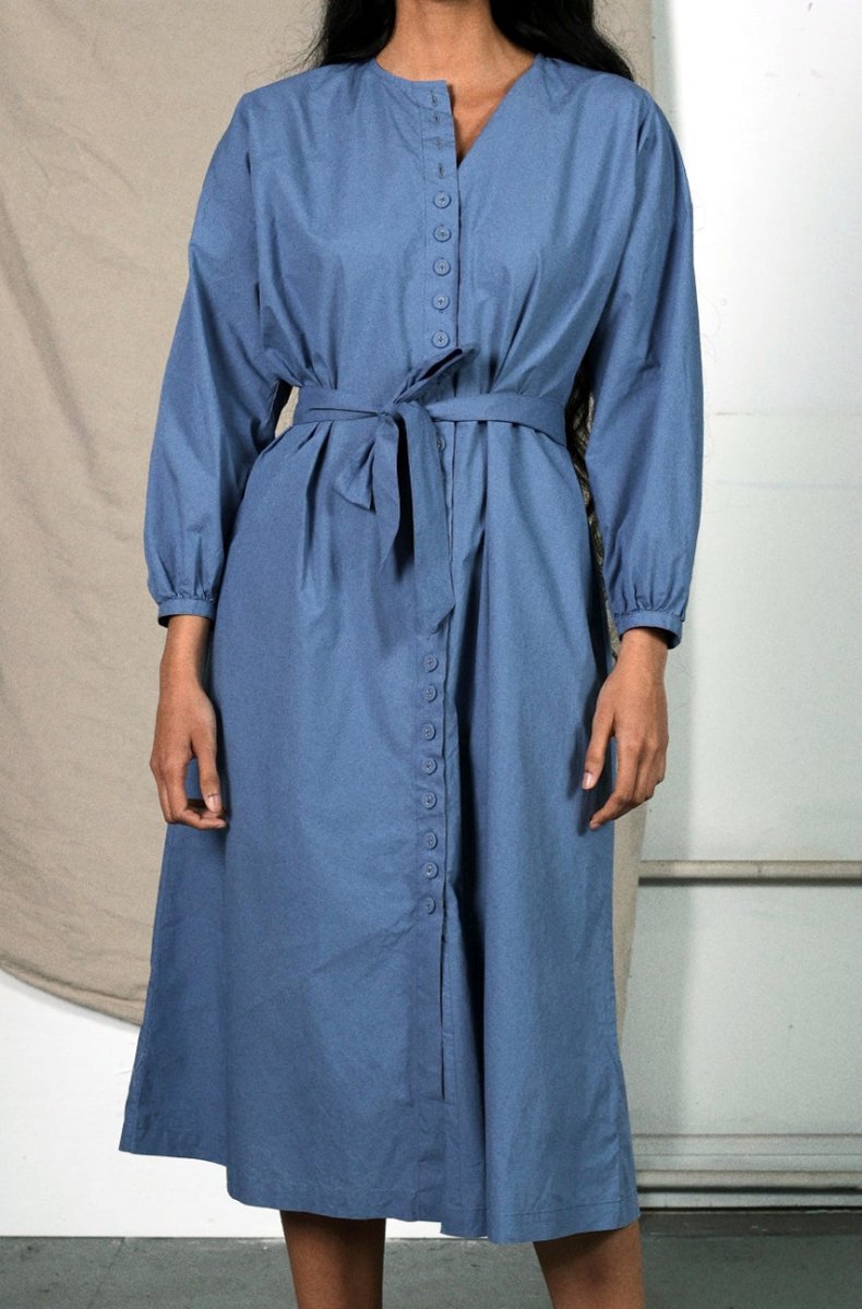 Black Button Down Waist Tie Frankie Dress - Made X Hudson