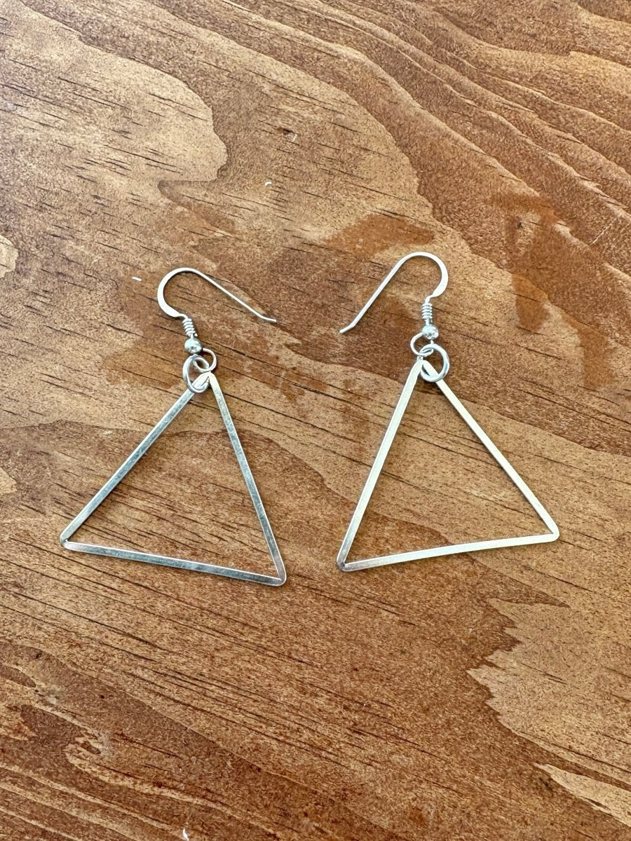 Handmade Sterling Silver Triangle Earrings - Made X Hudson