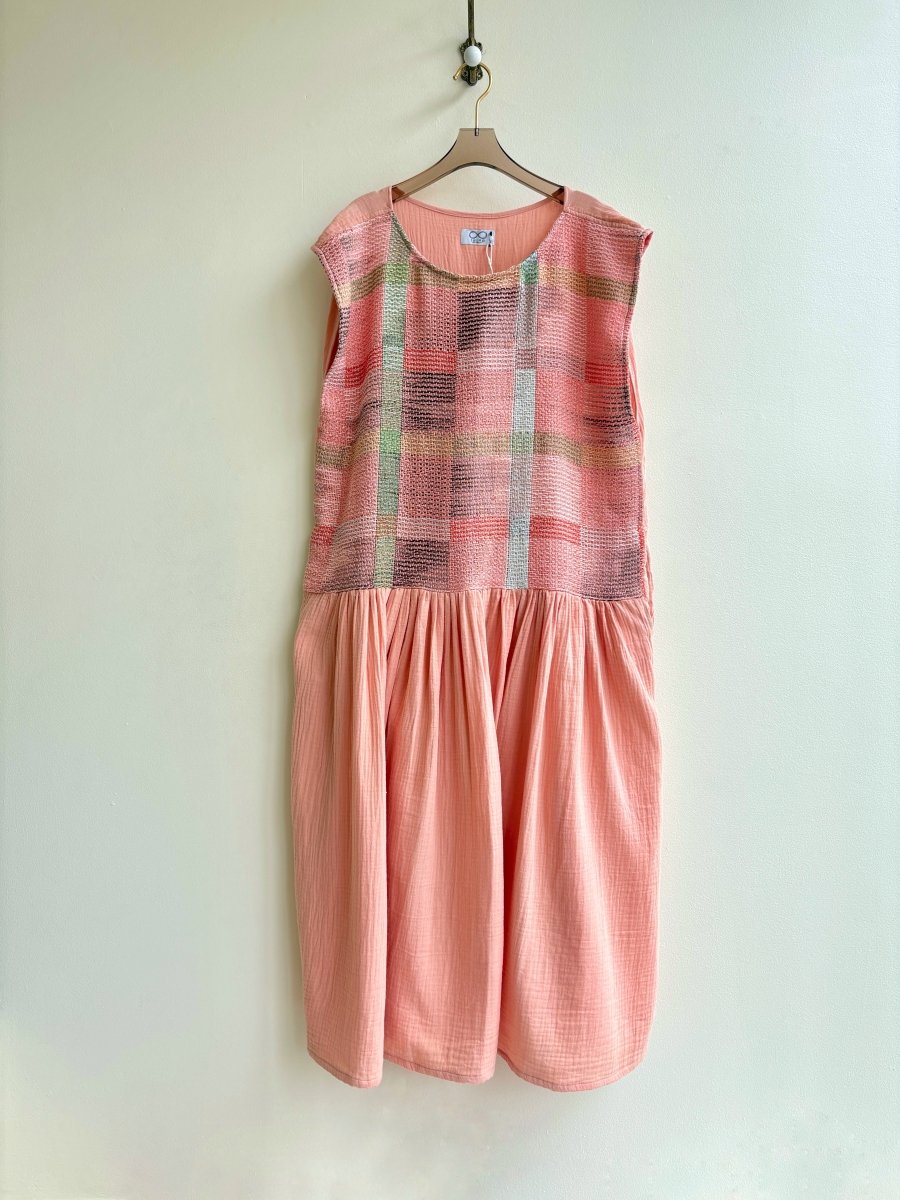Handwoven Dress in Coral - Made X Hudson
