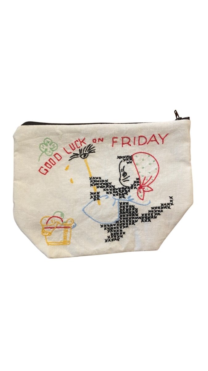 Large Upcycled Fabric Zipper Pouche - Made X Hudson