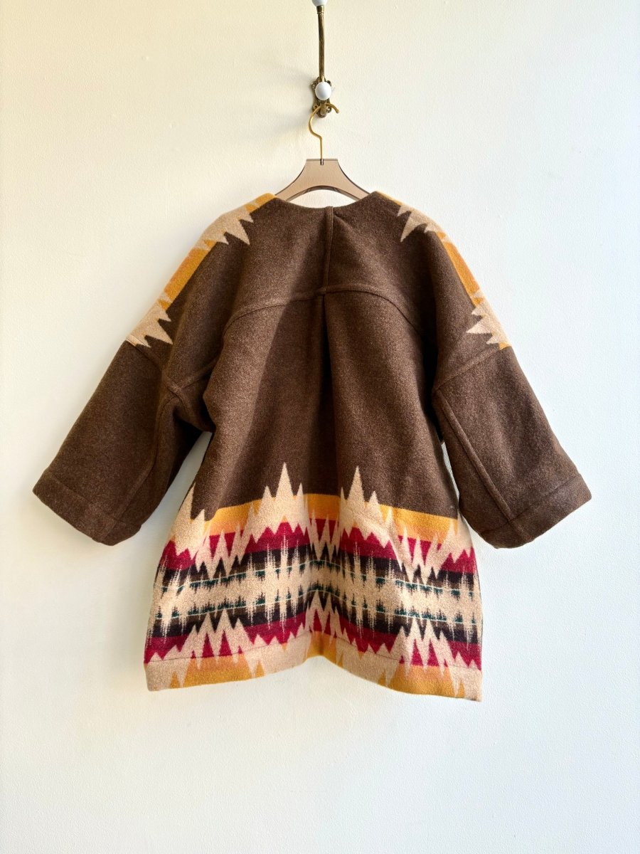Southwestern Mostly Brown + Neutral Wool Chore Jacket - Made X Hudson