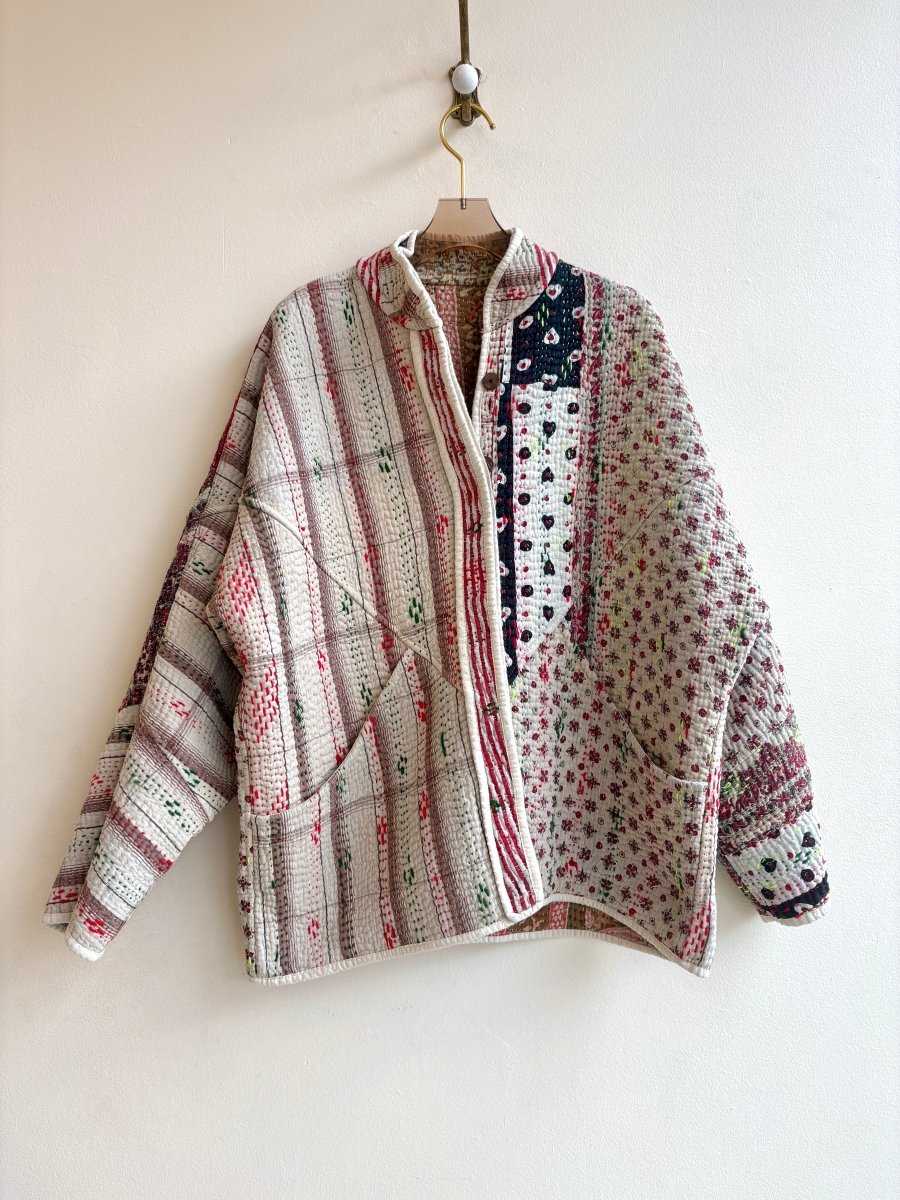 Reversible Ladhiya Quilted Jacket in Colors Fawn, Terracotta, Cream & Taupe, Crimson, Black - Made X Hudson
