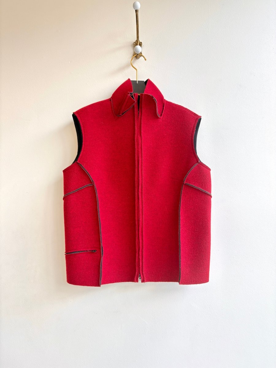 Red Wool Vest | W Vest 2T - Made X Hudson
