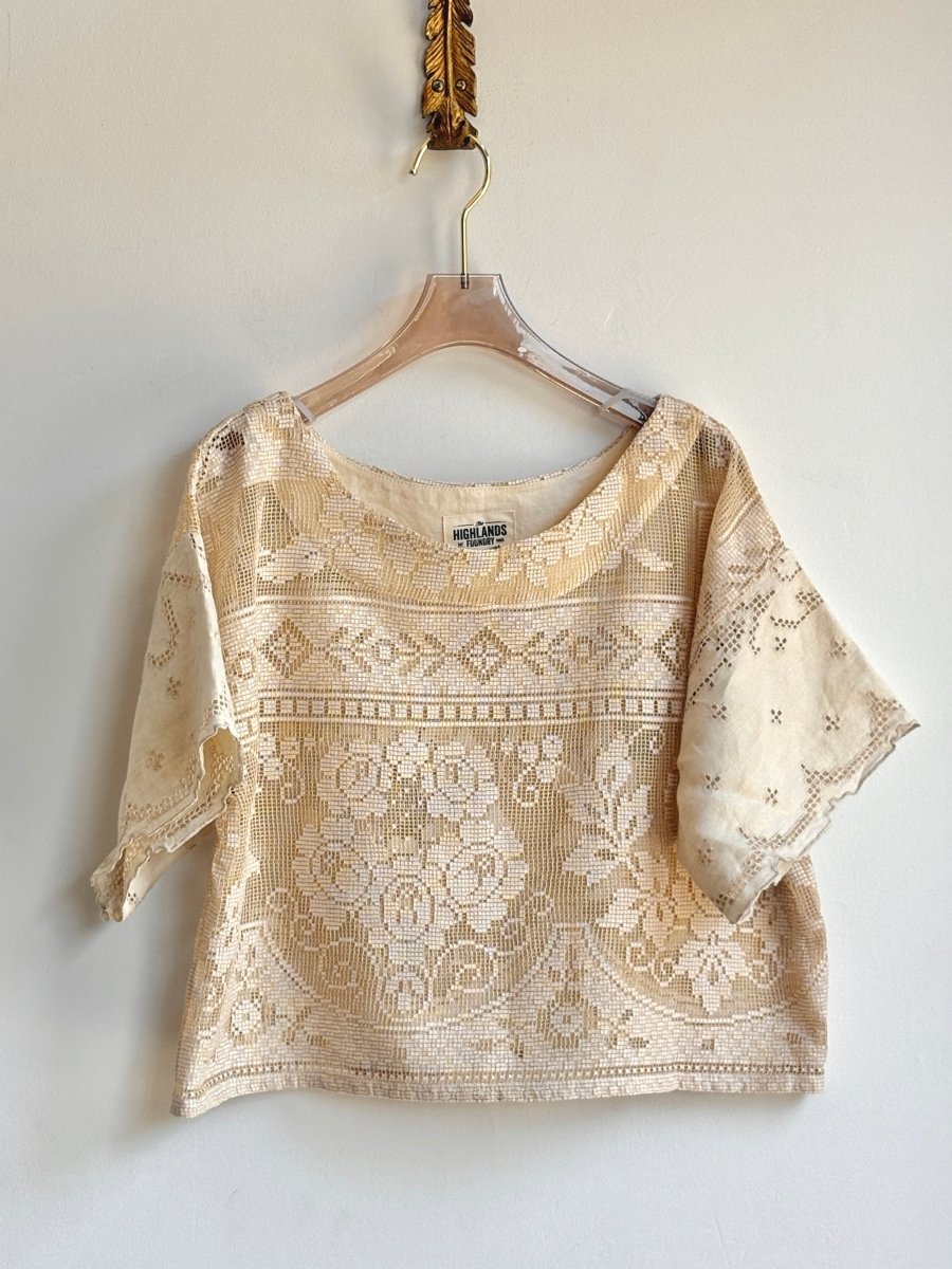 Cream Heirloom Lace Box Top - Made X Hudson