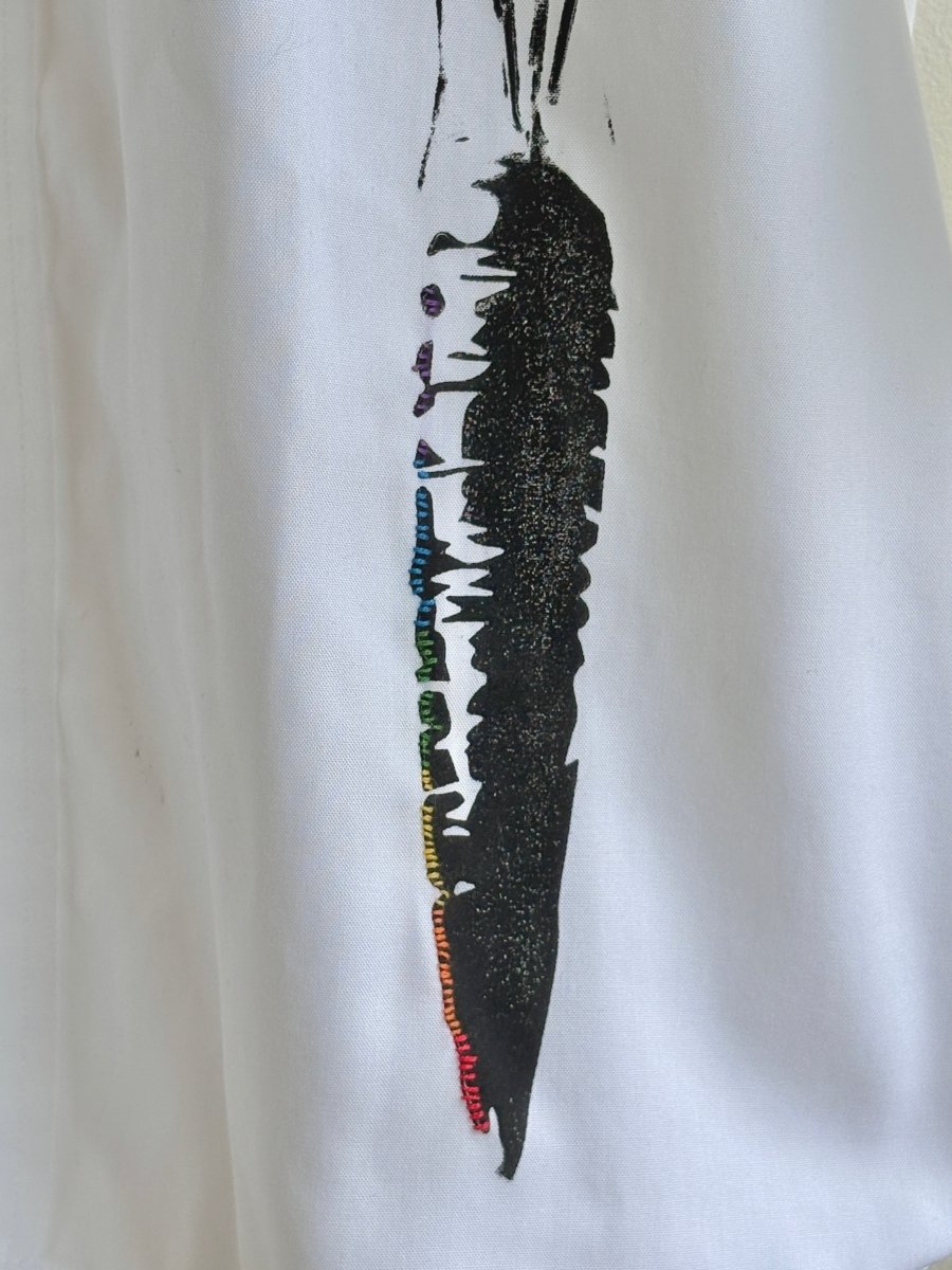 Rainbow Pride Embroidered Outline Carrot Shirt (Reworked) - Made X Hudson