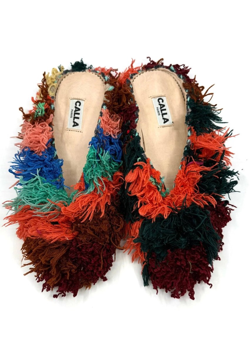 Aili Babouche “Dorri” Mules In Colors Rust, Salmon, Blue, Seafoam, Pastel Pink (Size 41) - Made X Hudson