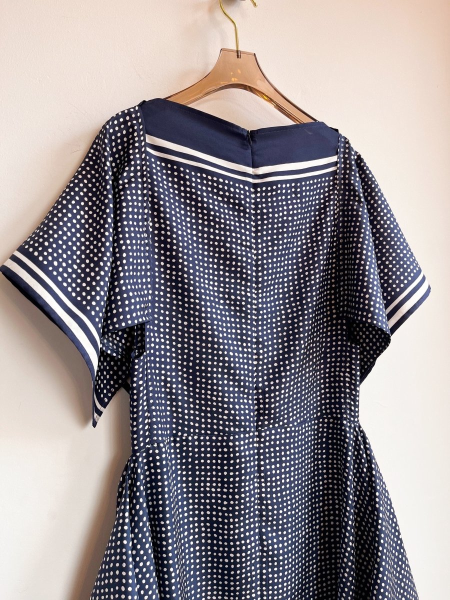 Deco Dress Navy Dotted - Made X Hudson