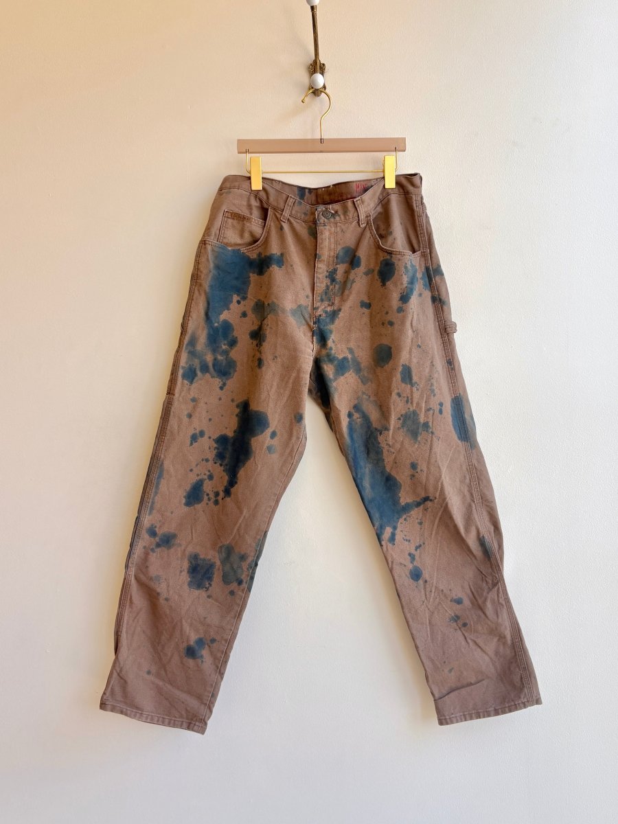 Blue & Brown Cyanotype Drop Cloth Work Pants (Reworked) - Made X Hudson