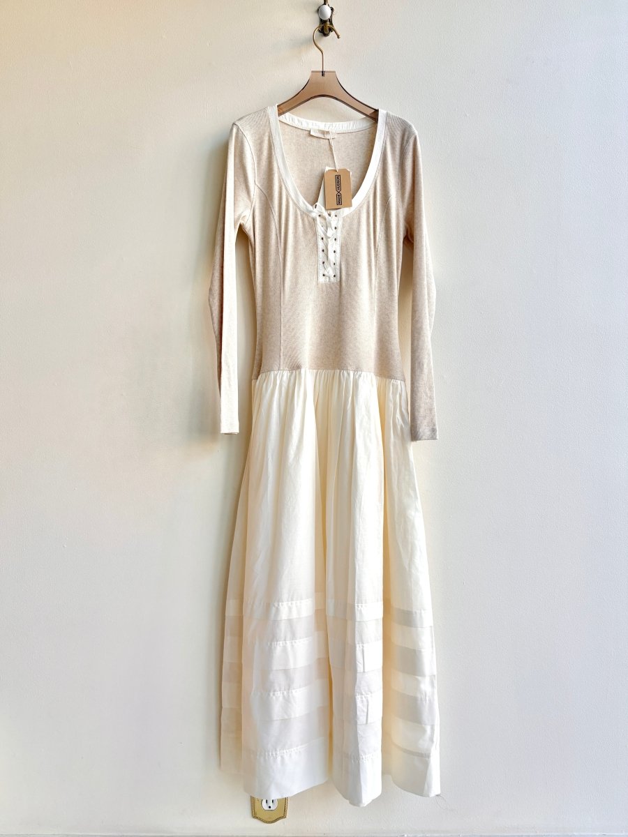 Ulla Johnson | Cream Drop Waist Long Sleeve Dress (Vintage) - Made X Hudson