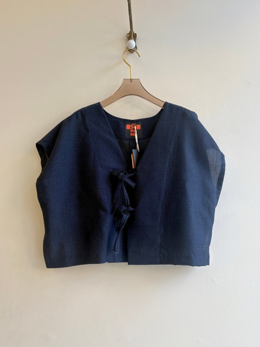 Brocade Navy Tie Vest - Made X Hudson