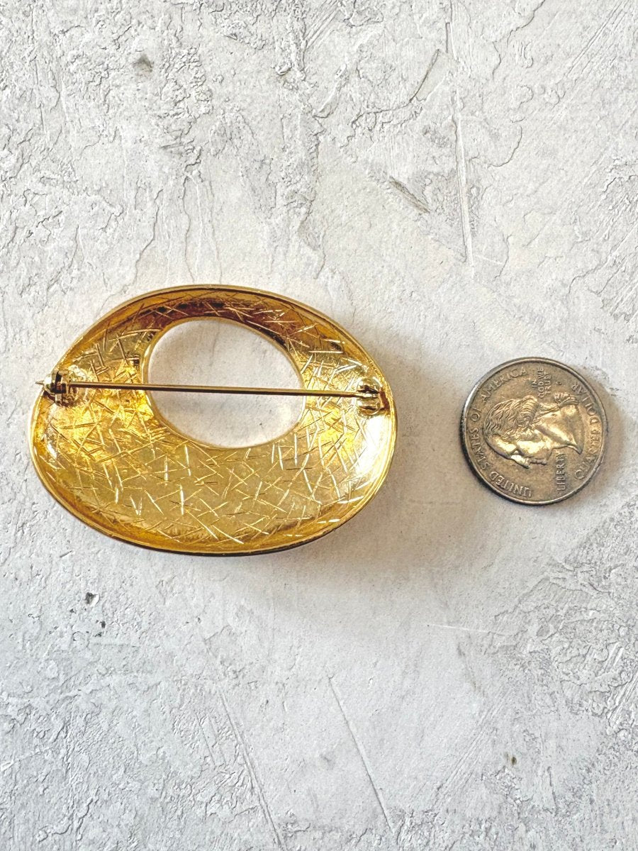Gold Tone Glam Brooch (Vintage) - Made X Hudson
