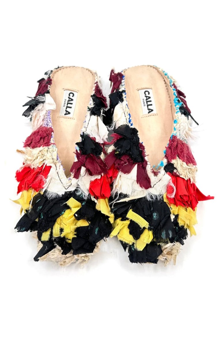 Aili Babouche “Amba” Mules In Colors Black, Red, Cream, Yellow & Maroon (Size 40) - Made X Hudson