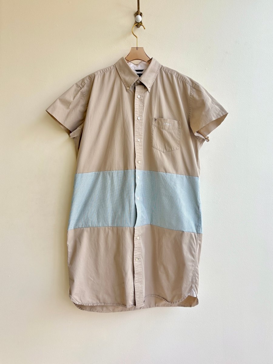 Brown & Green Plaid Short Sleeve Des Dress (Reworked) - Made X Hudson