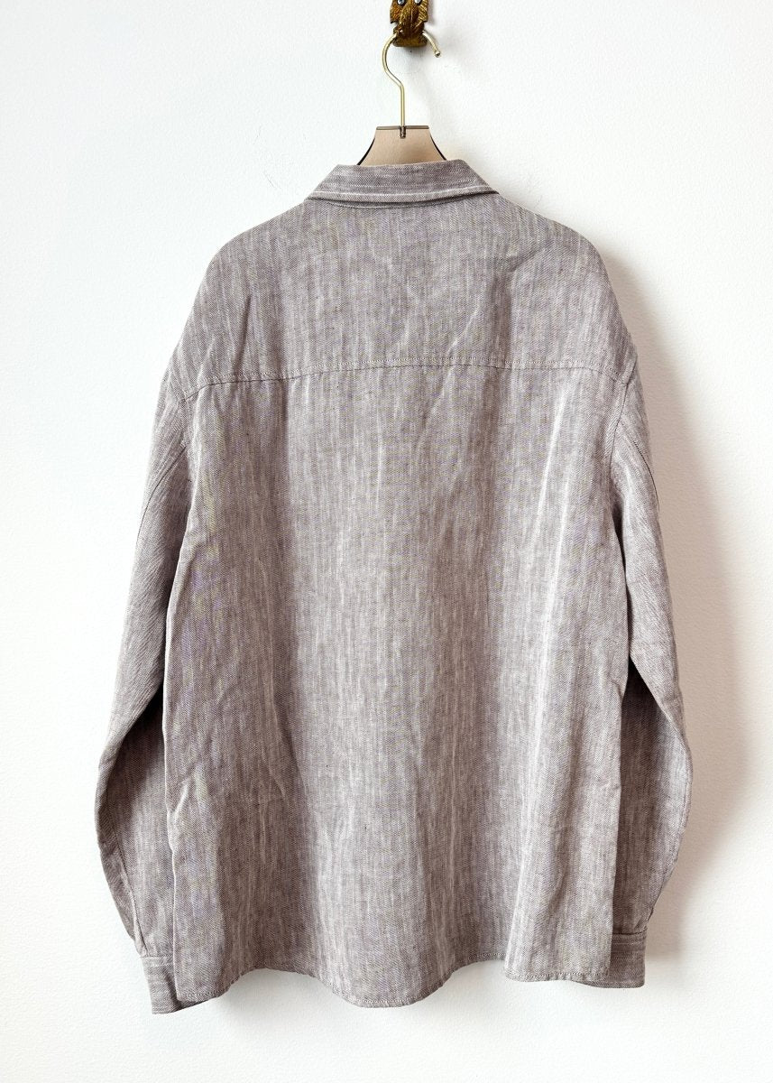 Frescobol Carioca | Bark Twill Stripe Long Sleeve Shirt Jacket (Vintage) - Made X Hudson