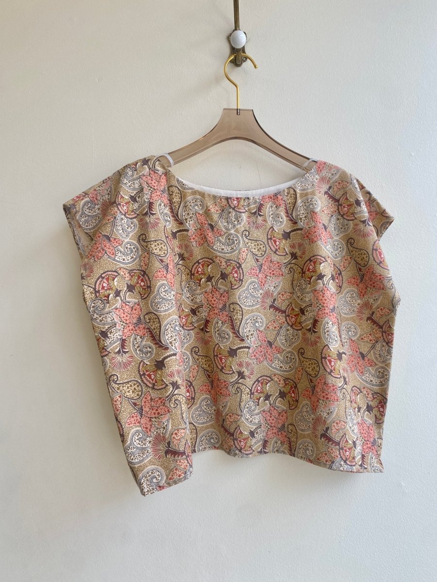 Blush & Tan Floral Paisley Box Top - Made X Hudson