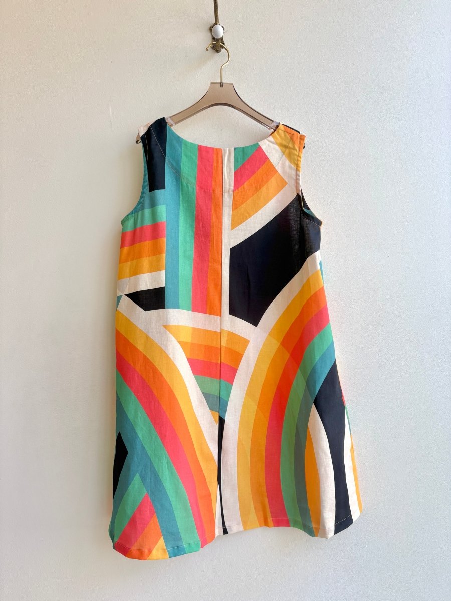 Mini Mu'u in Rainbow Black Print Sleeveless Baby Doll Dress - Made X Hudson