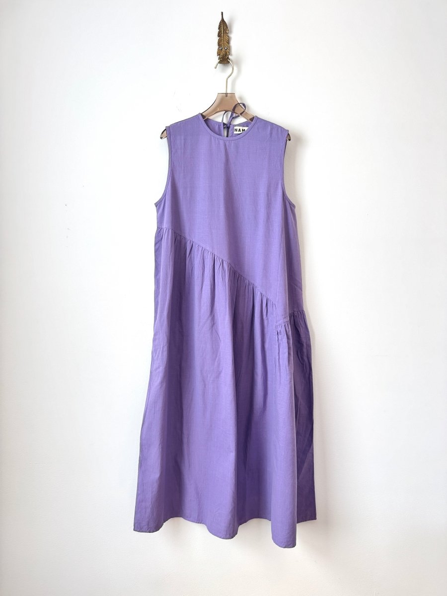 Anan Long Gathered Dress in Lilac Dream - Made X Hudson